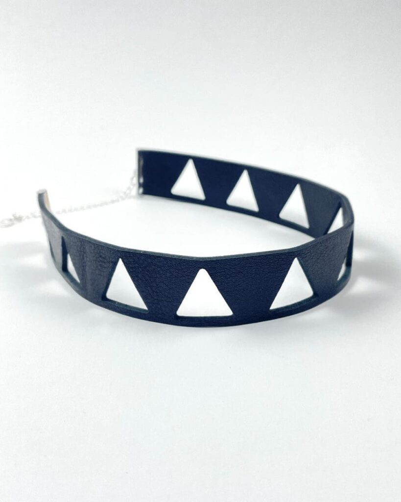 Leder-Choker / Geometrisch