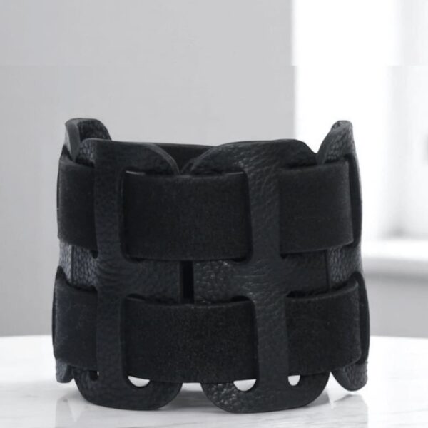 Unisex Lederarmband handgefertigt, Glattleder mit Rauleder in Used-Optik, verstellbar mit zwei Knöpfen