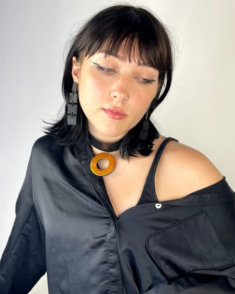 Lederhalsband / Metallic - Platin