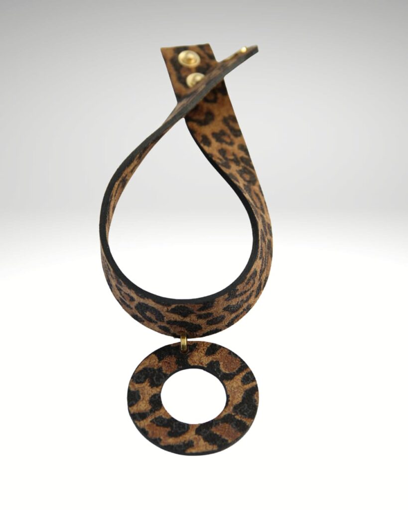 Lederhalsband /Animal Print
