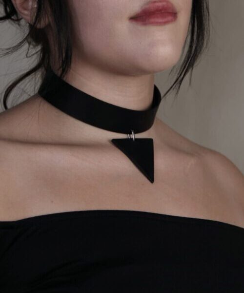 Lederhalsband / Schwarz