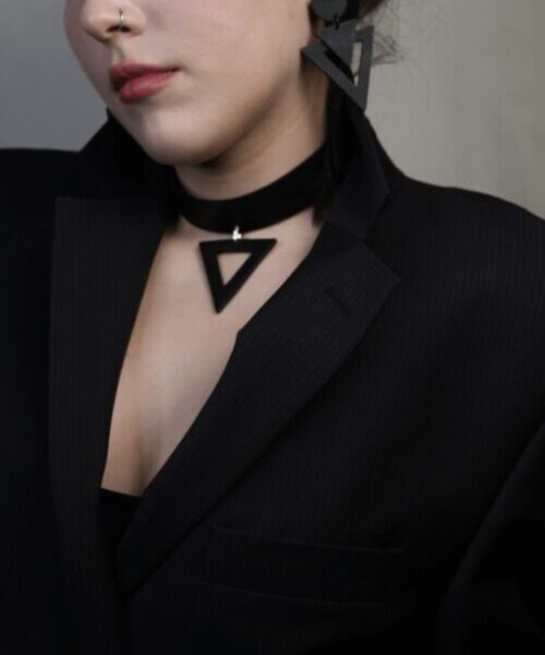 Lederhalsband / Schwarz