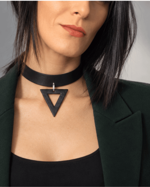 Lederhalsband / Schwarz