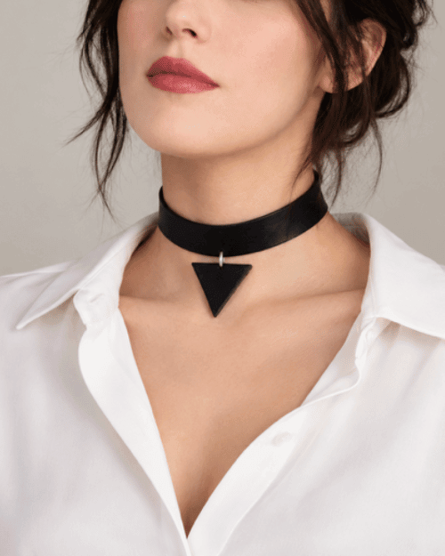 Lederhalsband / Schwarz